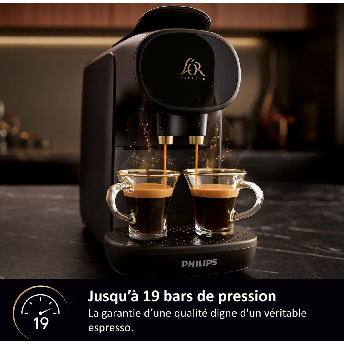 Cafetière à dosette L'or barista sublime noir LM9012/60 couleur unique, PHILIPS