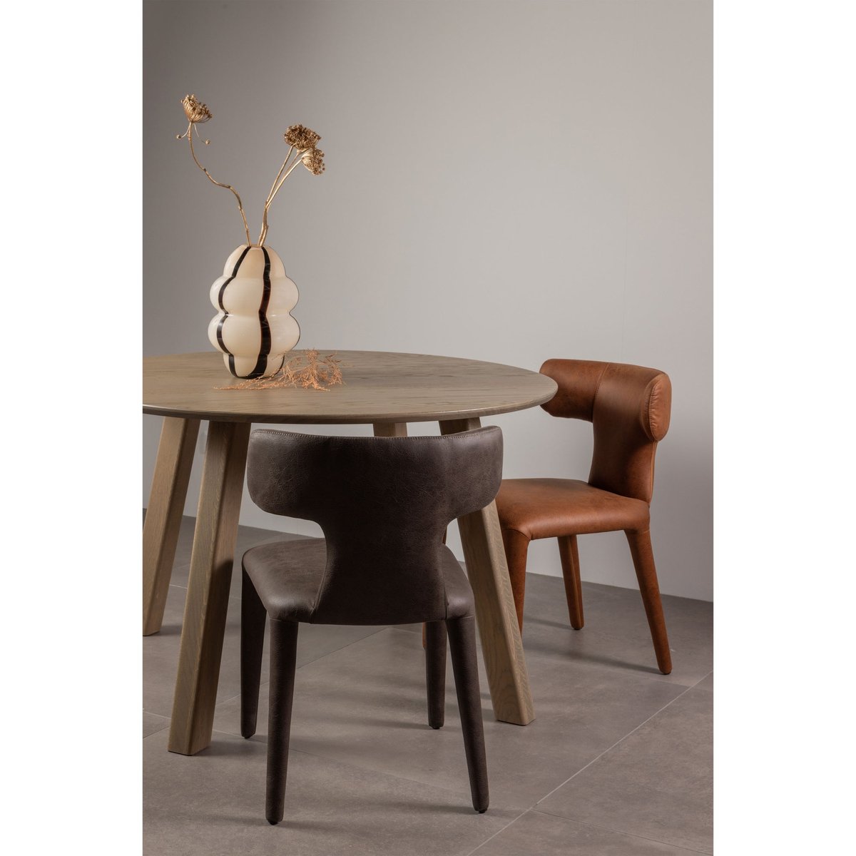 Lot de 2 chaises de salle à manger en polyester NOBLE cognac, WOOOD