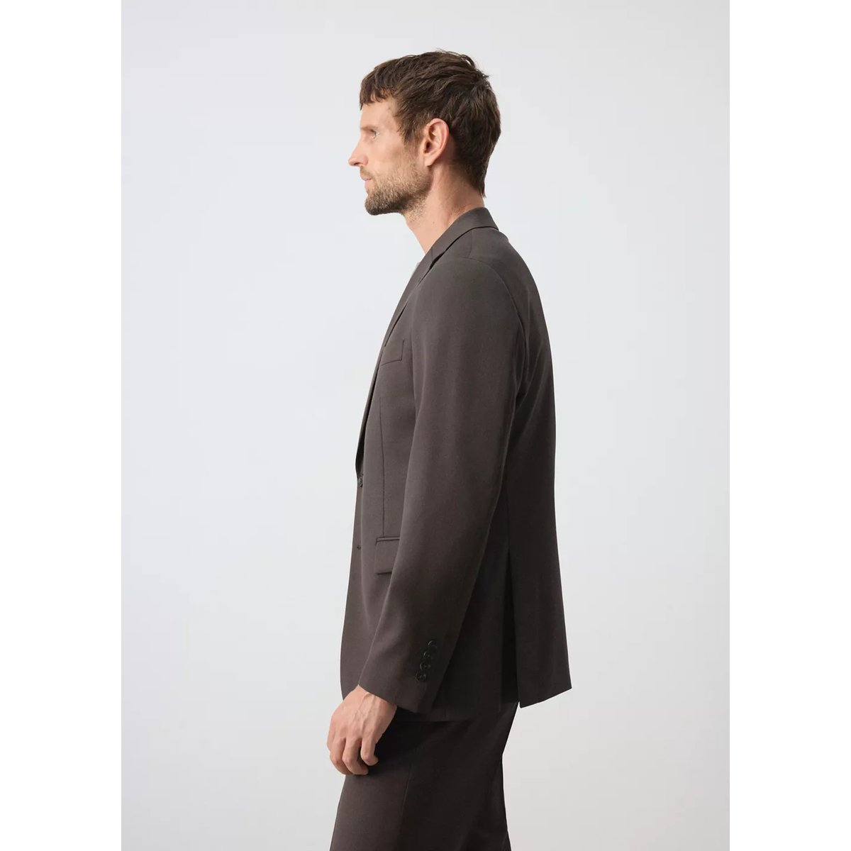 Veste costume Turin 100 % laine vierge marron, MANGO MAN