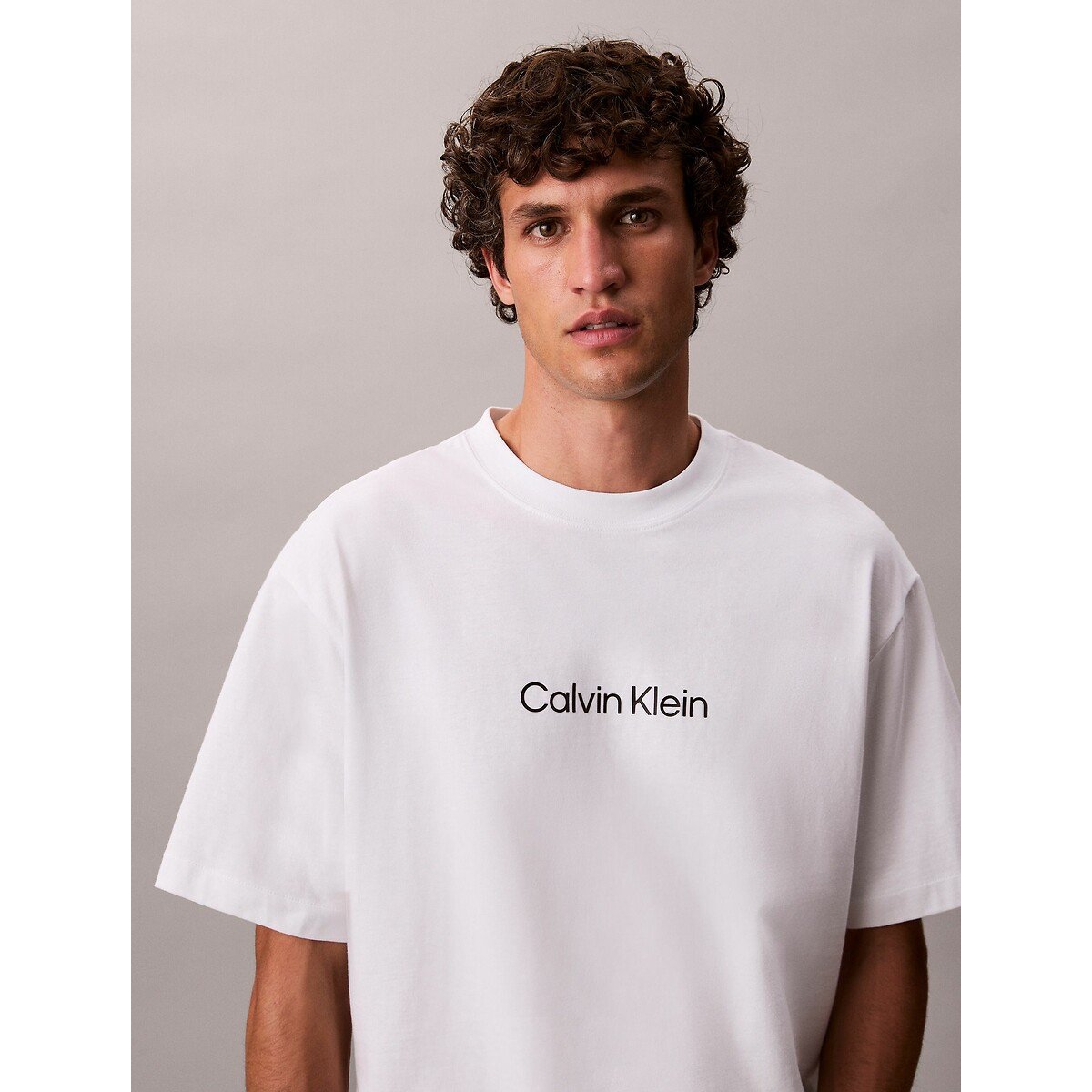 Relaxed fit T-shirt with short sleeves white, CALVIN KLEIN