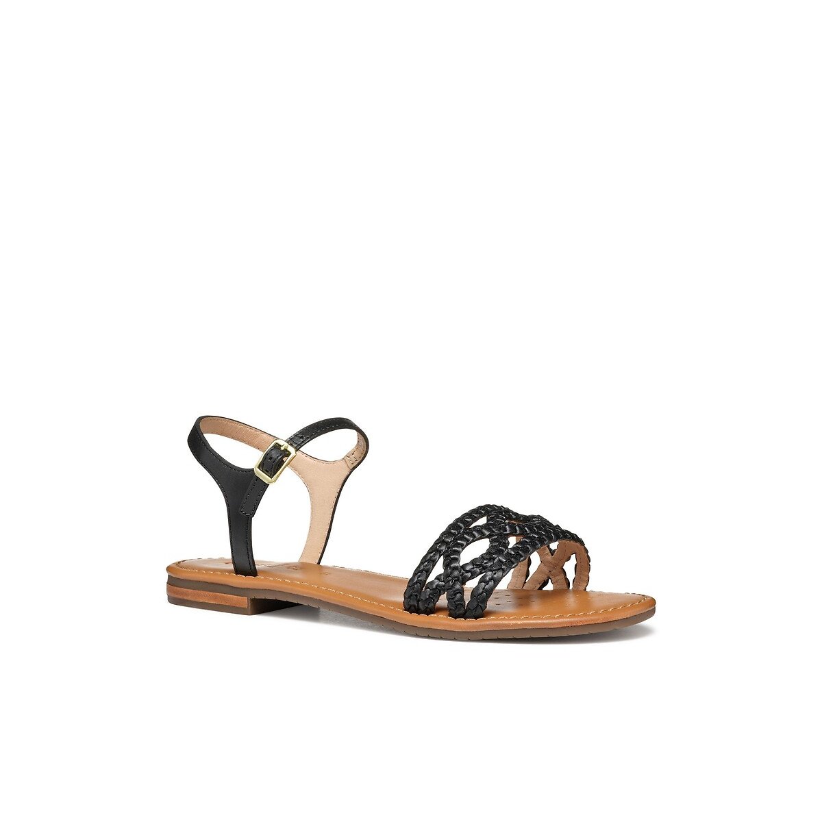 Sozy Leather Flat Sandals black, GEOX