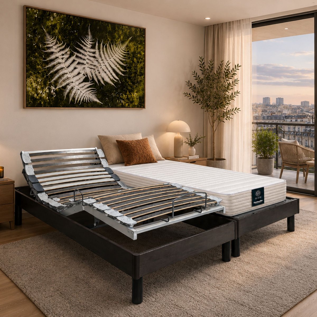 Matelas de relaxation latex confort ferme Dahlia couleur unique, DUNLOPILLO