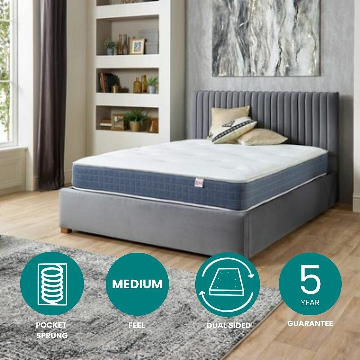 Temperature Control Duo Pocket+ Mattress white, ASPIRE