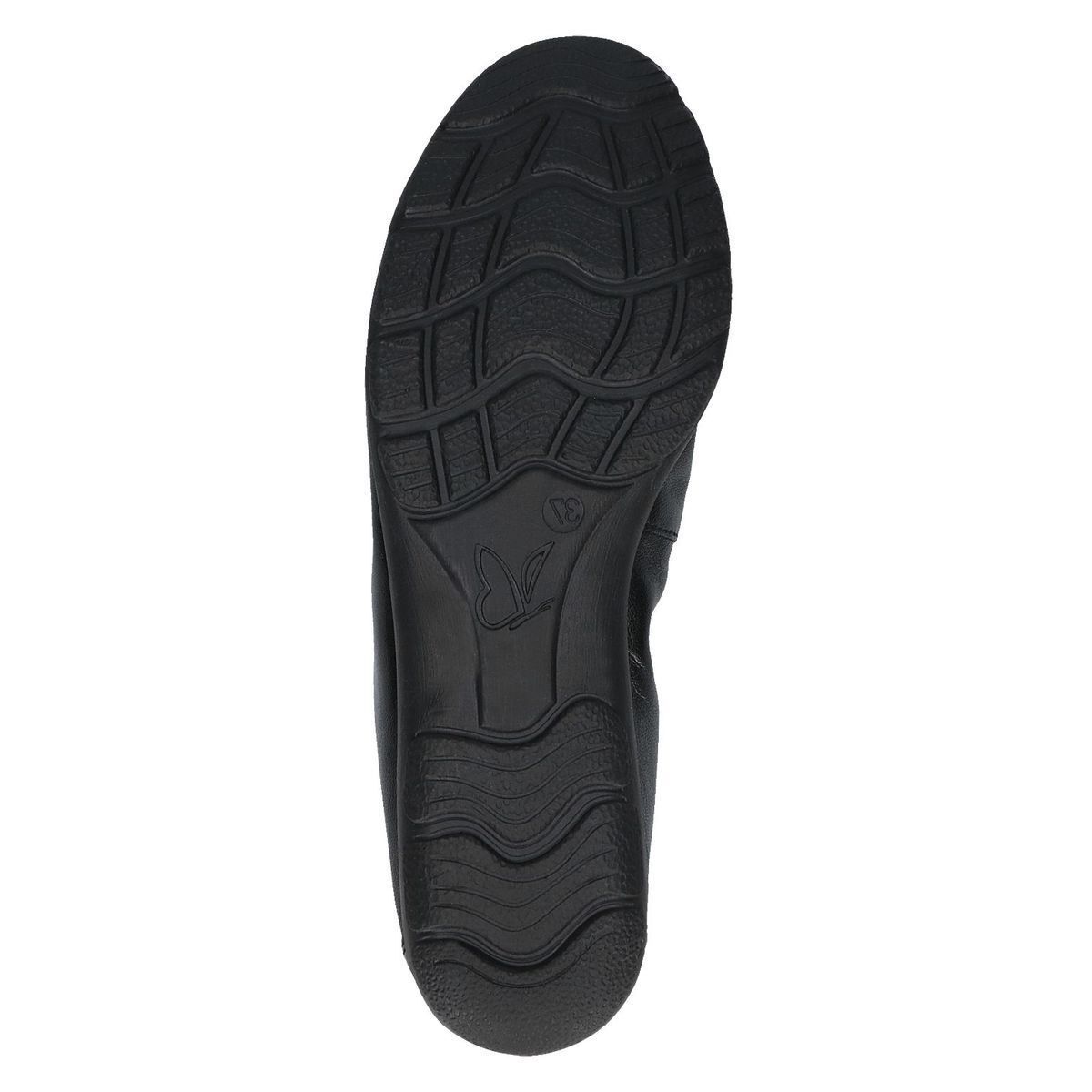 Ballerine en cuir noir zèbre, CAPRICE