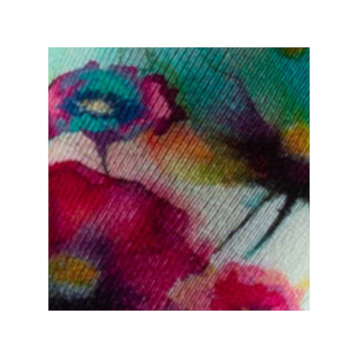 Mi-chaussettes Femme Kindy imprimée Fleurs en aquarelle turquoise orange, KINDY