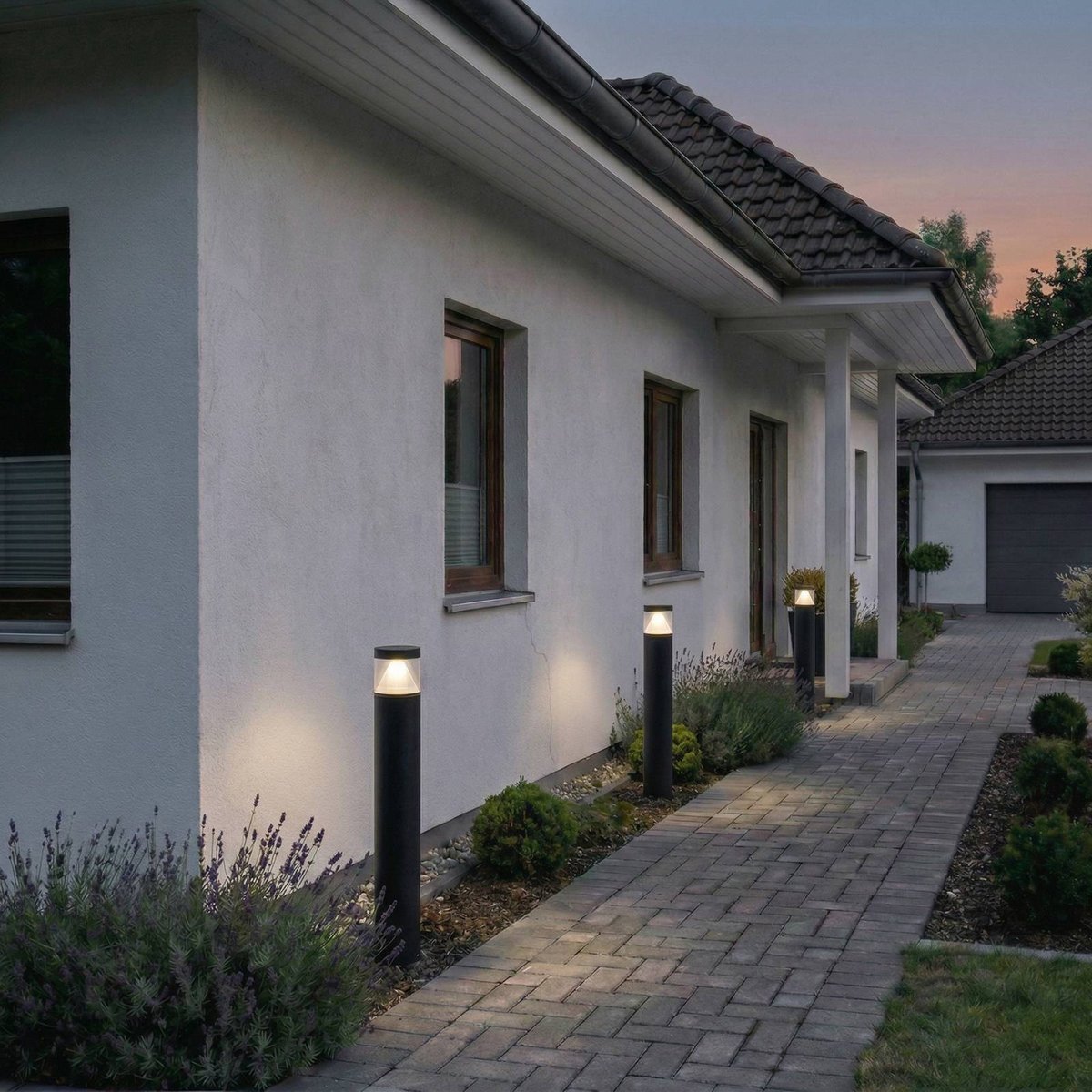Luminaire extérieur en aluminium moderneLED gris foncé, blanc, LUCANDE