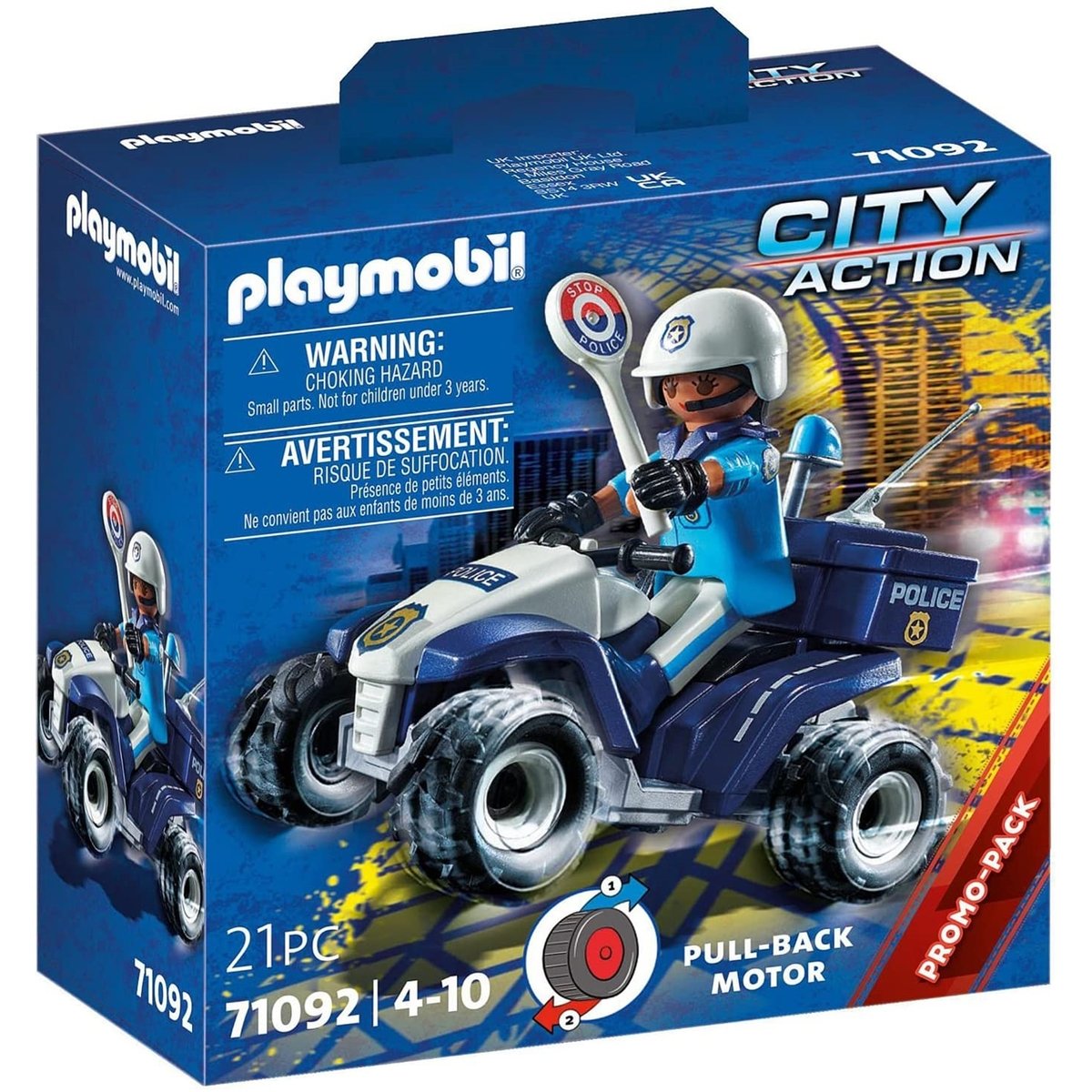 City Action Policier et quad bleu, PLAYMOBIL