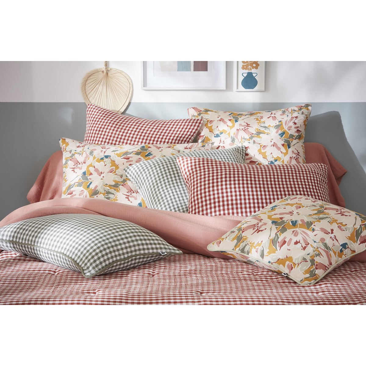 Taie doreiller en gaze de coton Clarence beige, EDEN