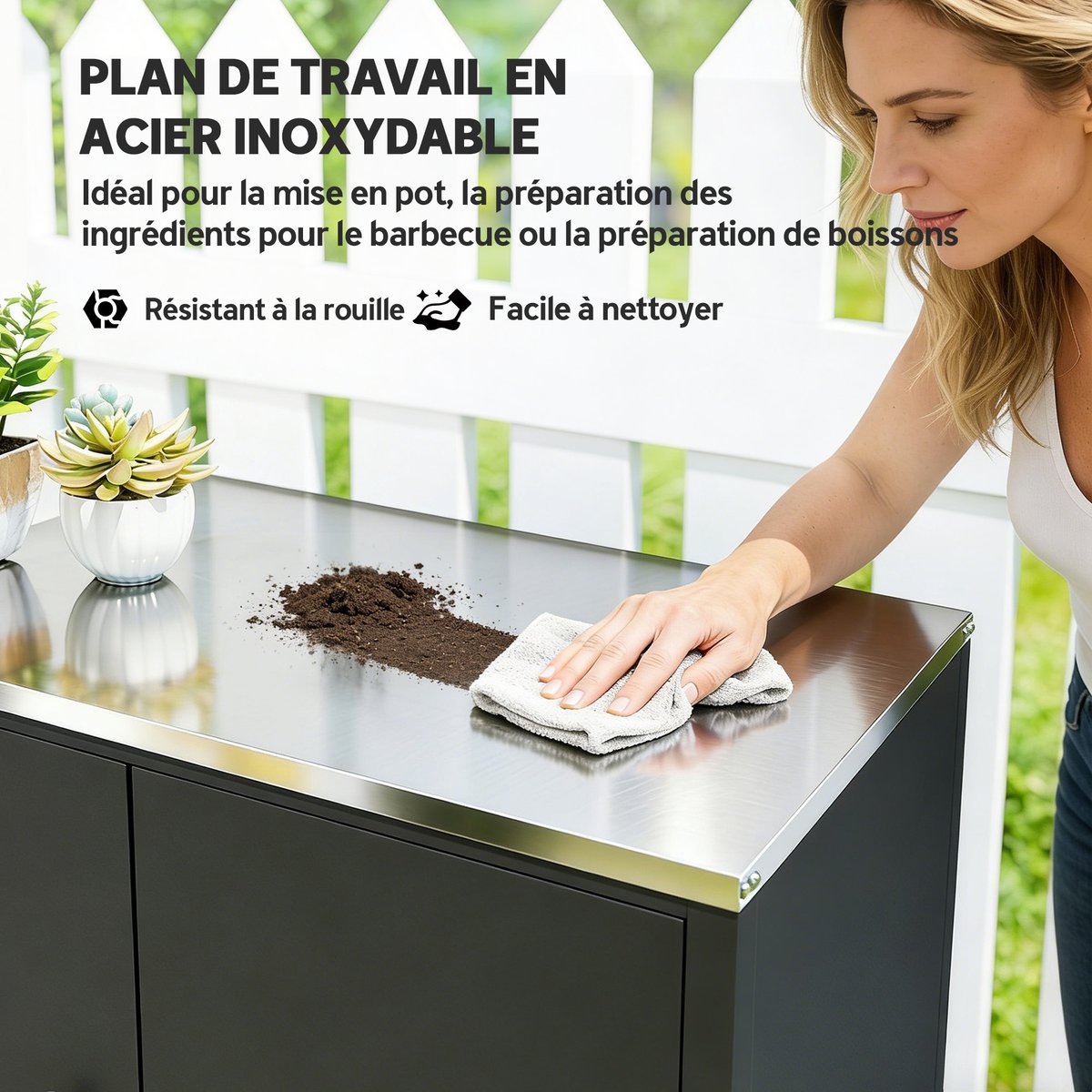 Armoire de rangement d'extérieur Métal Noir noir, OUTSUNNY