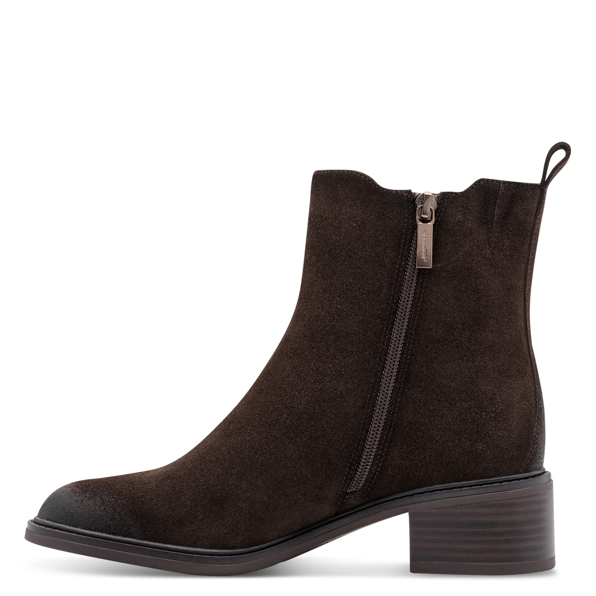 Bottine Chelsea en cuir marron antilope combiné, TAMARIS