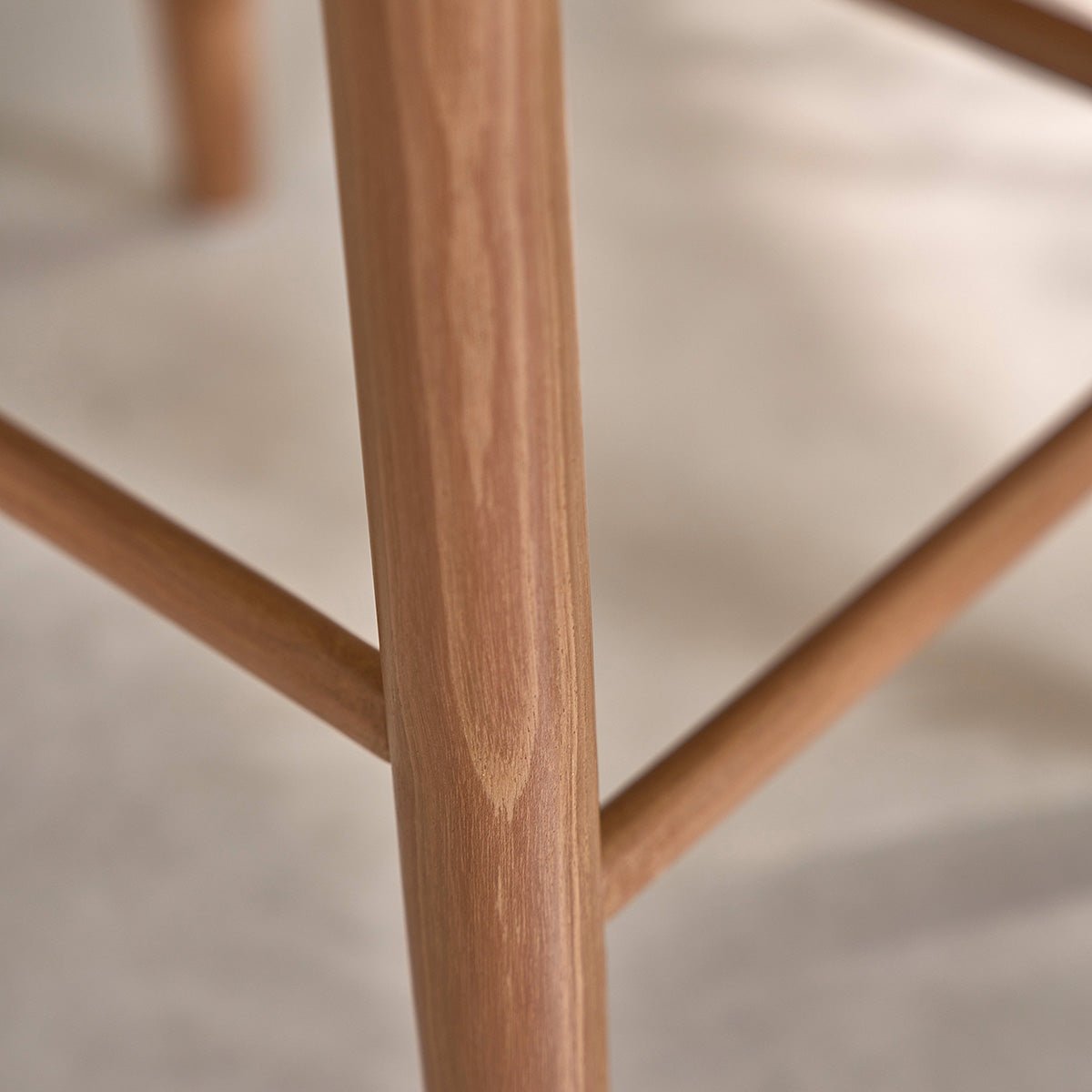 Lot de 2 tabourets de bar en teck massif et tissu rayé AMBRE rayure_marron_beige, BERAH GETAH