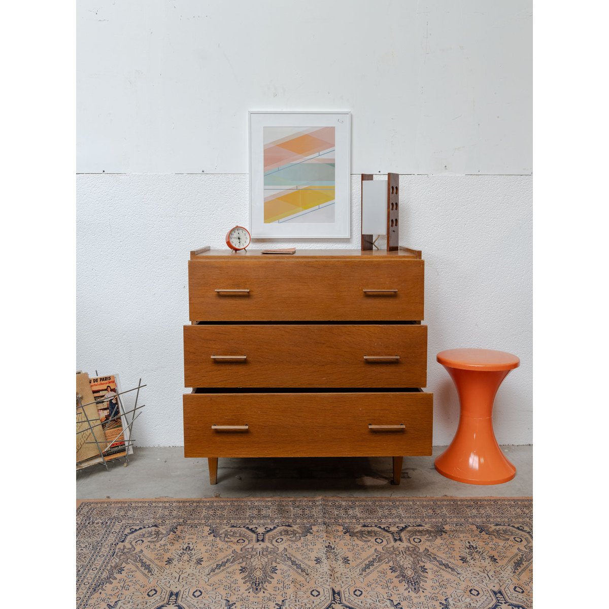 Commode en bois Olga N°462 - Bon état bois clair, DEBONGOUT
