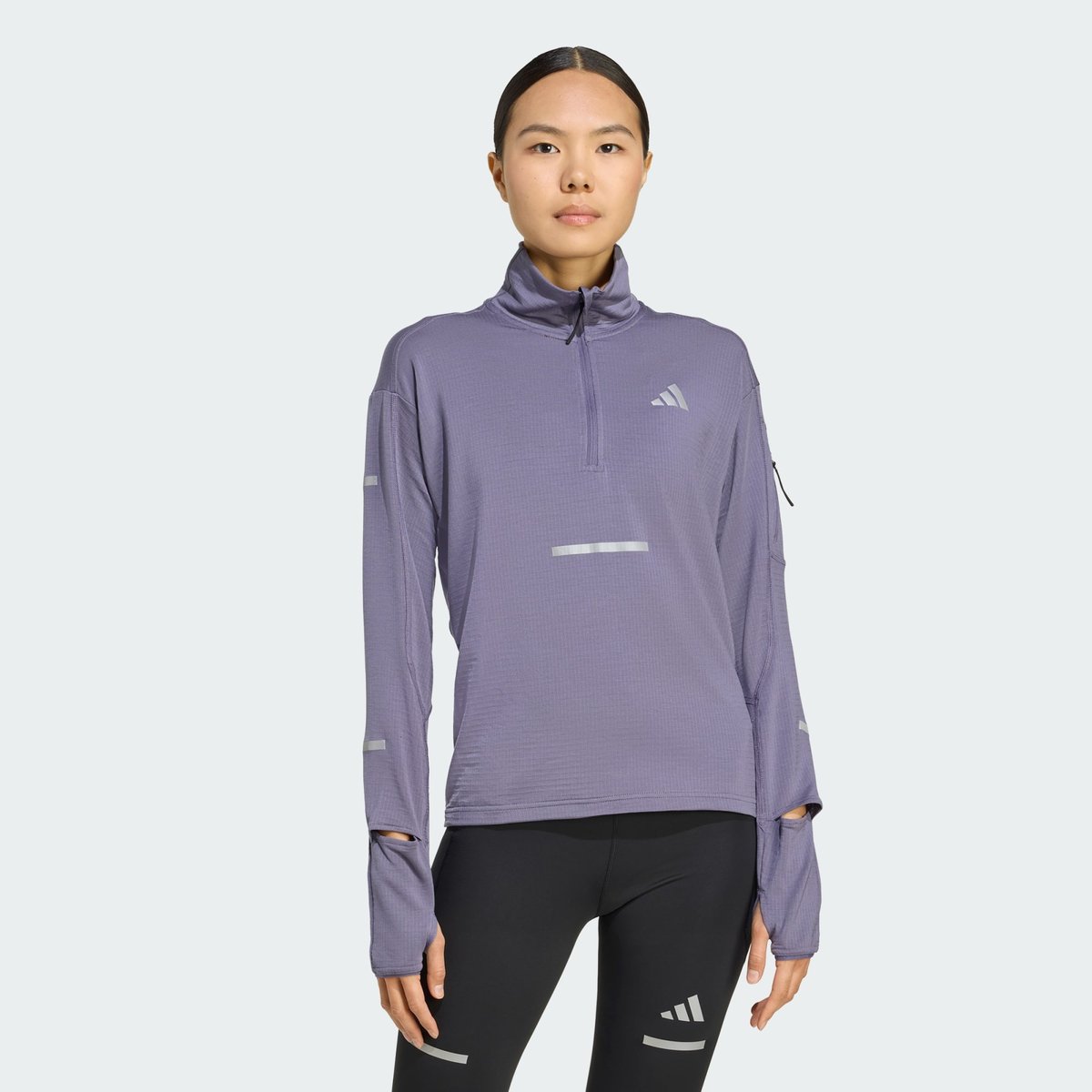 Haut Demi-Zip De Running Adi365 Climawarm+ Haut Demi-Zip De Running Adi365 Climawarm+ preloved violet, adidas Performance