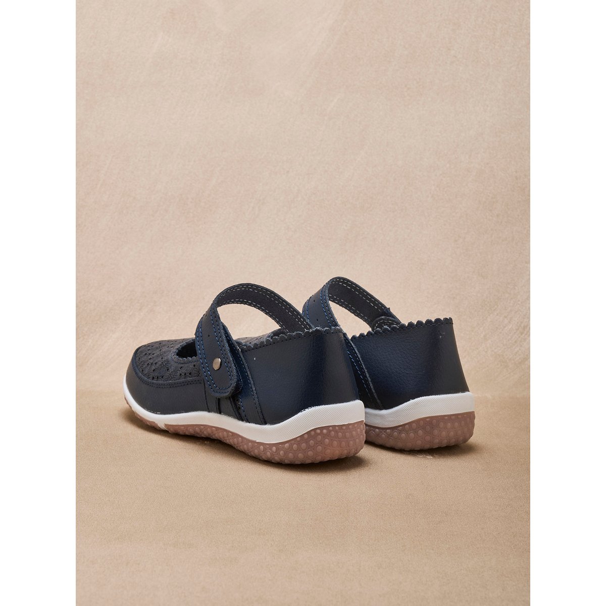 Babies patte scratch cuir ajouré marine, PEDICONFORT