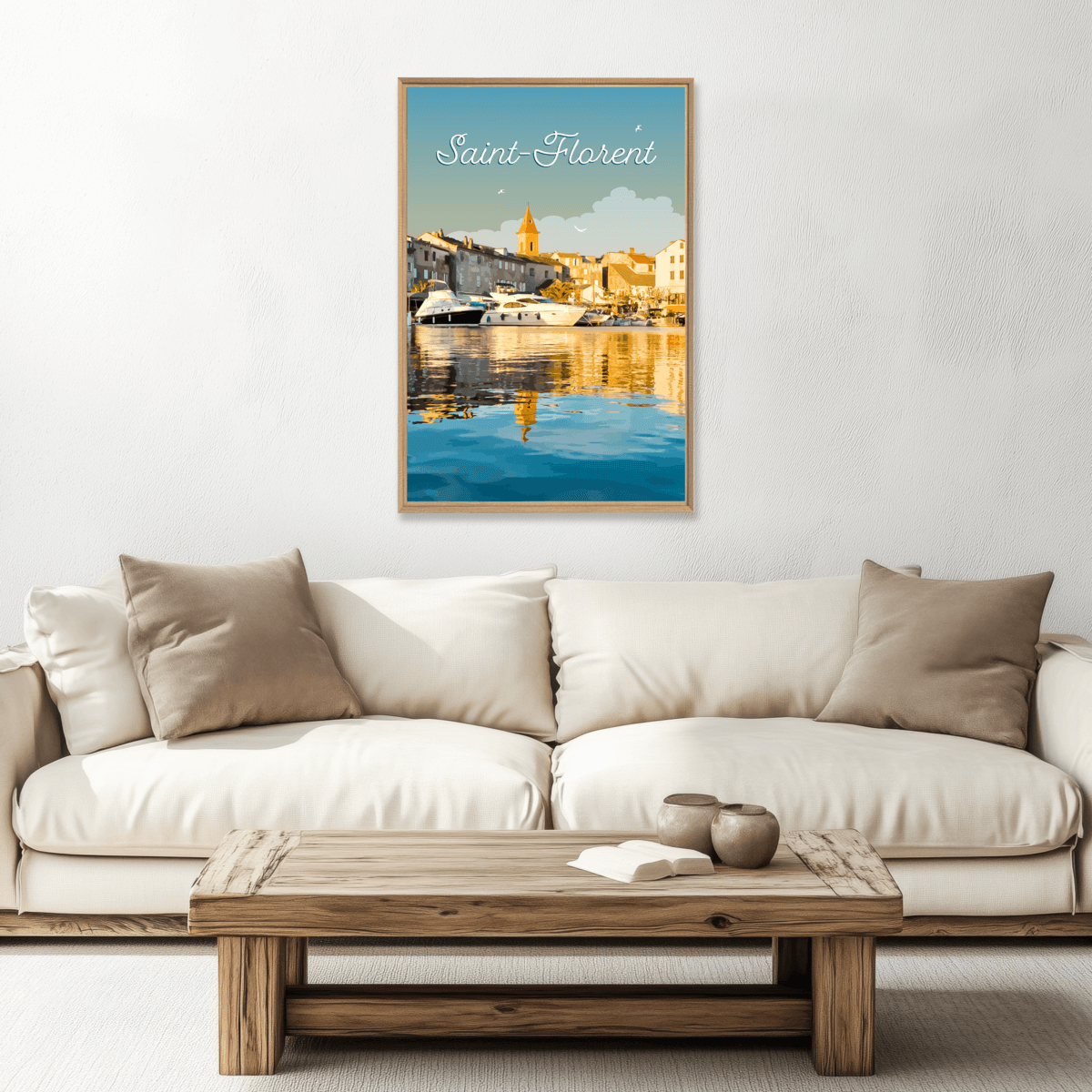 Tableau Mural Illustration Saint-florent ILLUSTRATION bleu-fibres de bois, CEANOTHE