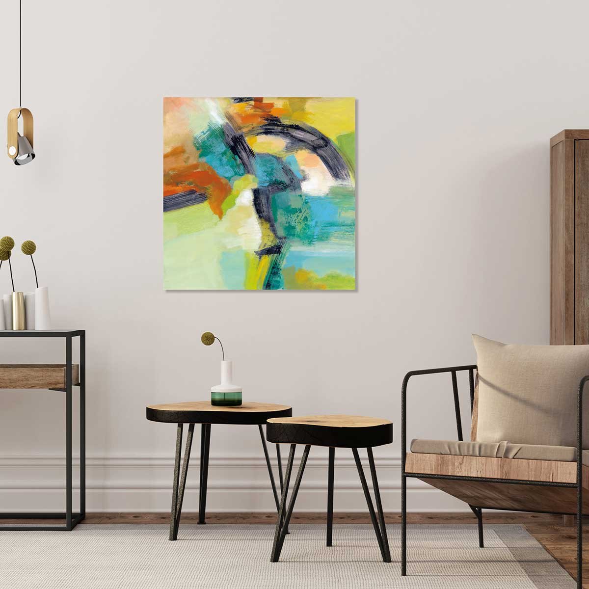 Tableau arc en ciel sur l'asphalte tableau alu dibond, HEXOA