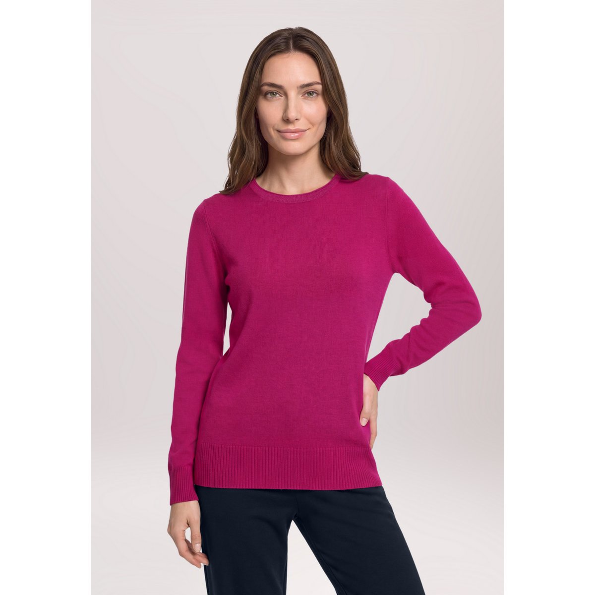 Pull en cachemire à encolure ronde festival fuchsia, BETTY BARCLAY