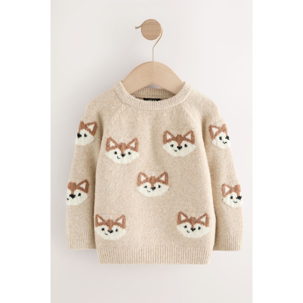 Pull ras du cou en maille imprimé renard neutre, NEXT