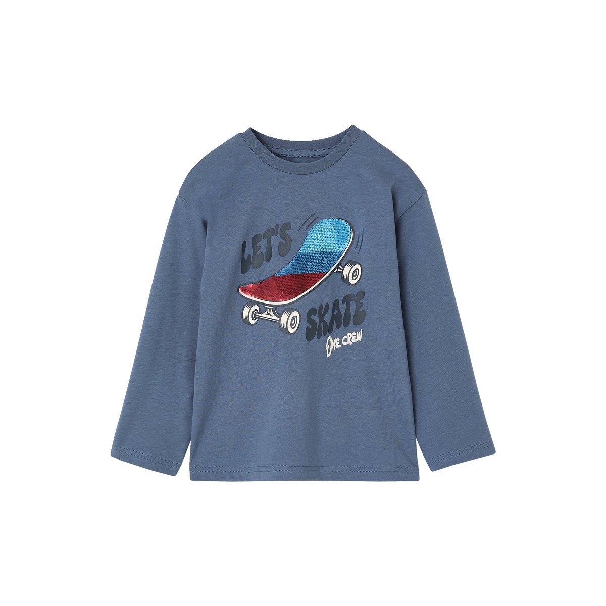 T-shirt manches longues bleu moyen, VERTBAUDET