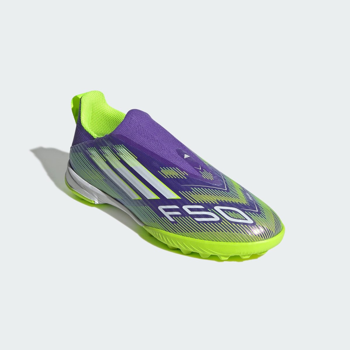 Chaussure Sans Lacets F50 League Terrain Souple/Multi-Surfaces Enfants Chaussure Sans Lacets F50 League Terrain Souple/Multi-Surfaces Enfants purple rush / cloud white / lucid lemon, adidas Performance