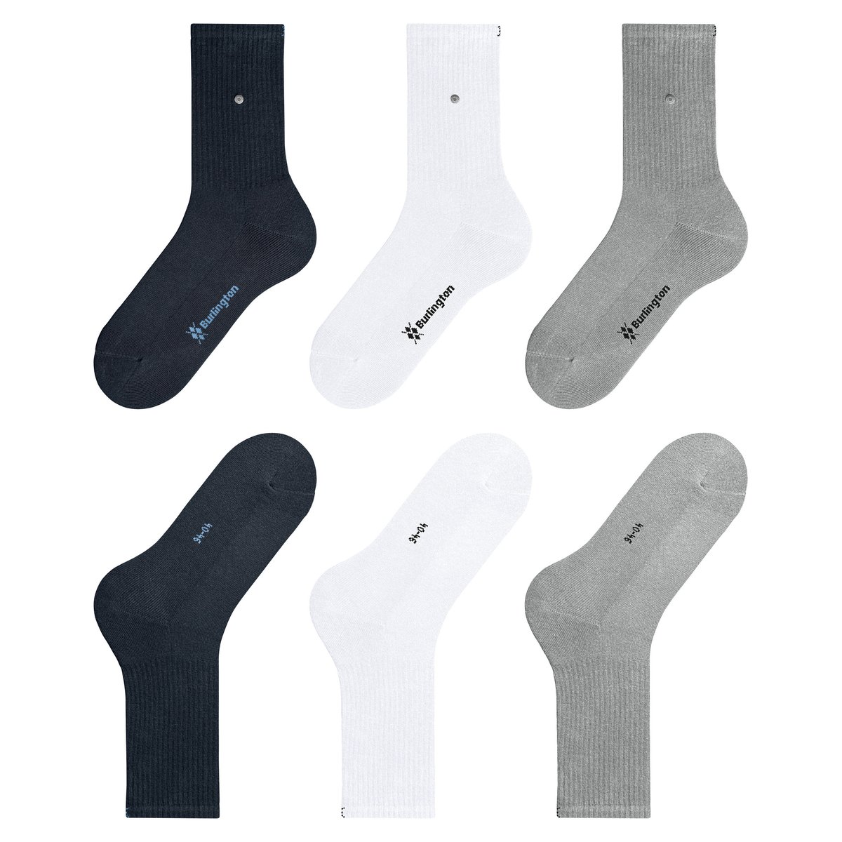 Chaussettes Crew 3-Pack marin, BURLINGTON