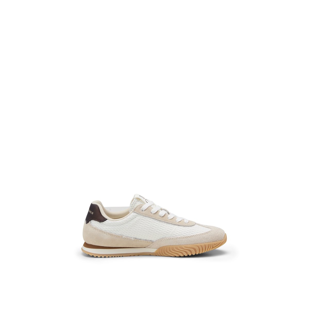 Baskets Modèle Gustafina en cuir et mesh blanc naturel, MARC O'POLO
