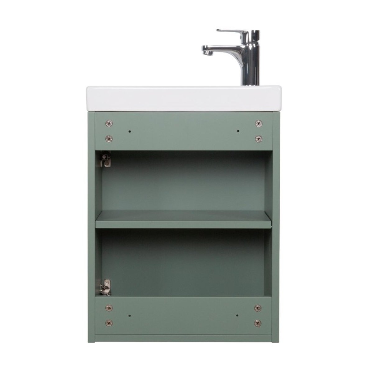 Meuble lave-mains + robinet noir LISA vert, MOB IN