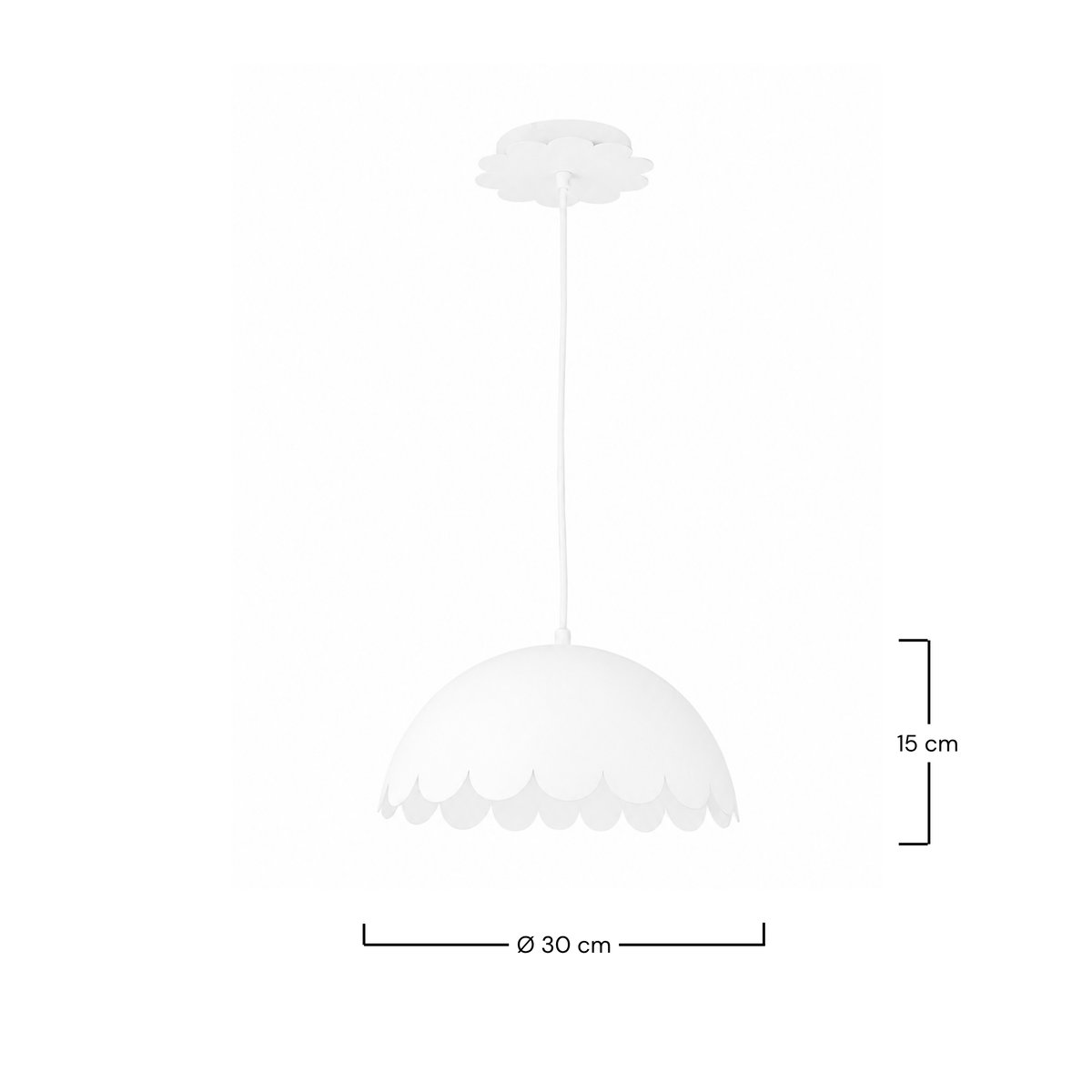 Suspension en métal D30 cm - FLOW blanc, MAISON PAVANE