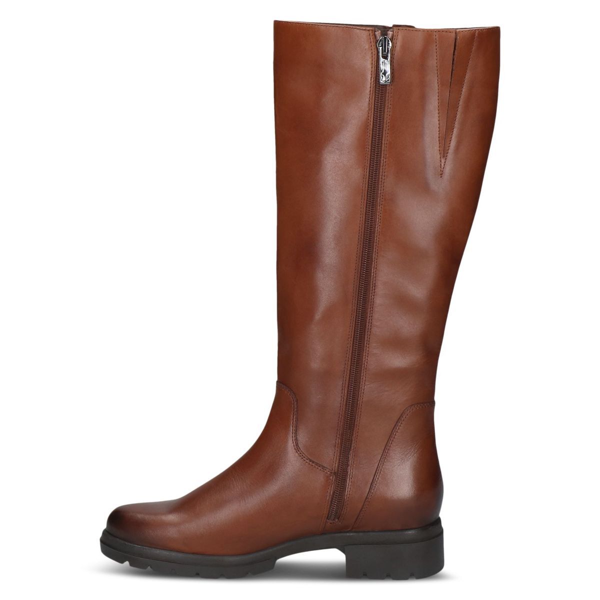 Bottes en cuir marron mocca combiné, CAPRICE