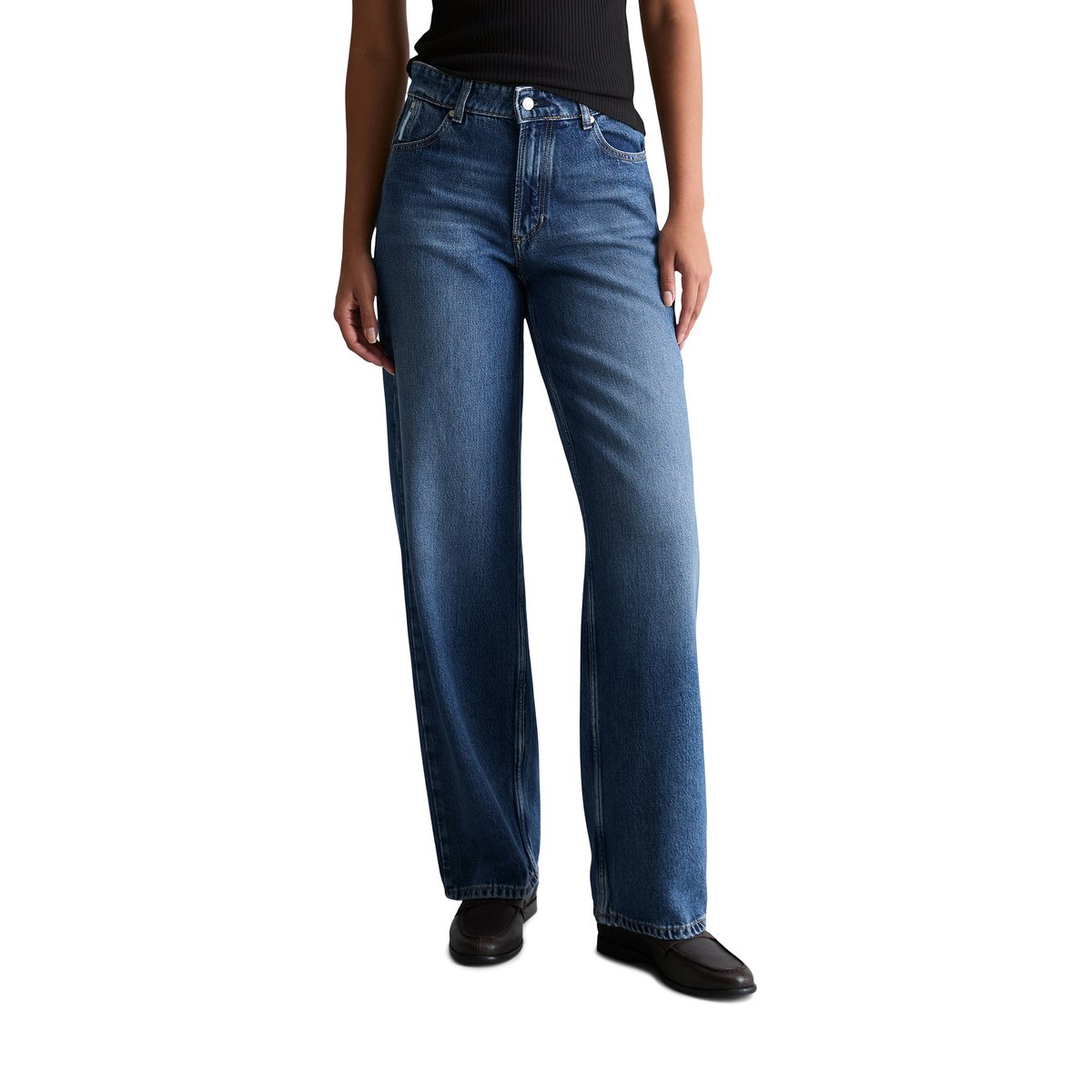 Jeans modèle Tomma large en mélange de lyocell sans stretch bleu moyen, MARC O’POLO DENIM