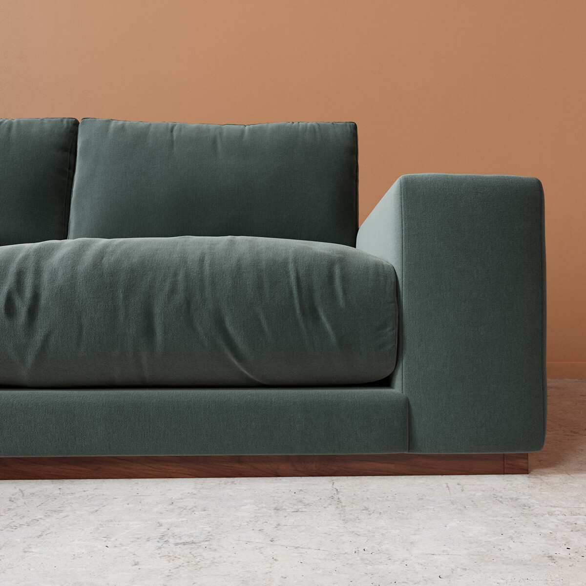 Denver Crushed Velvet Corner Sofa hydro, SWOON
