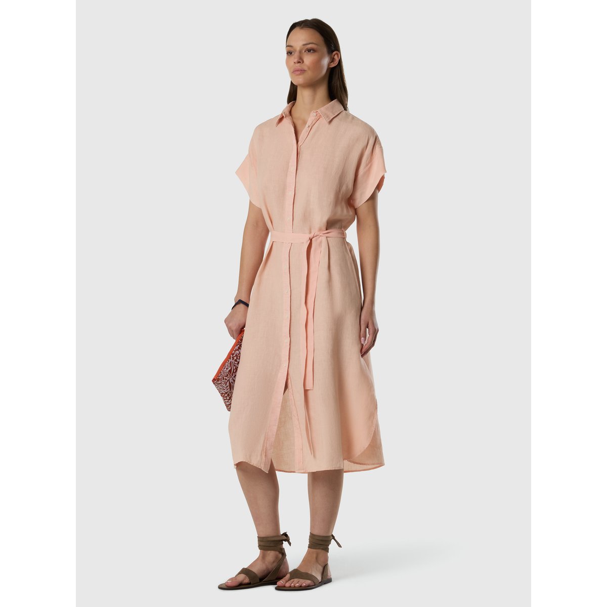 Robe-chemise en lin brume corallienne, NORTH SAILS