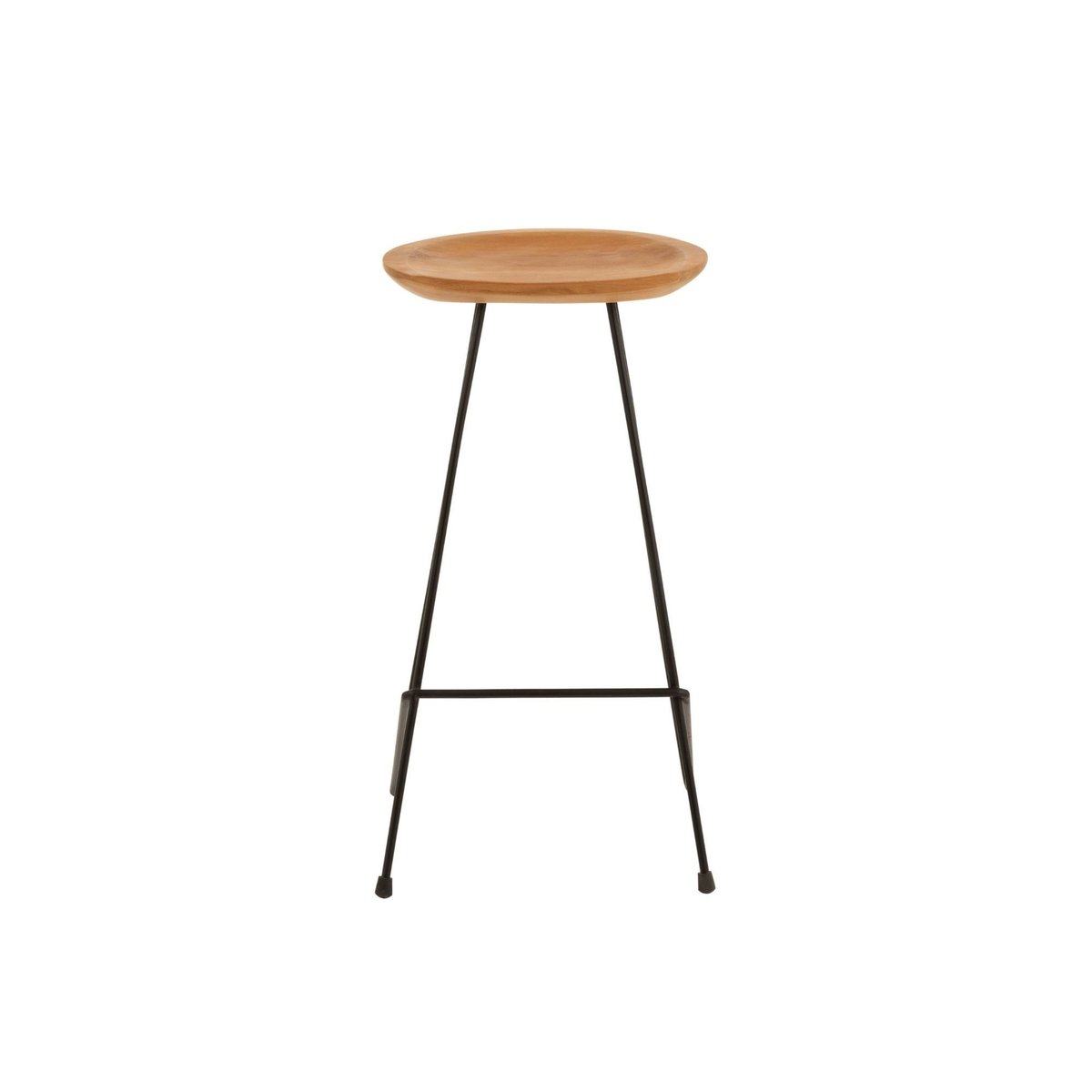 Tabouret de bar en teck et métal (lot de 2) - FELIX bois clair, HELLIN, DEPUIS 1862