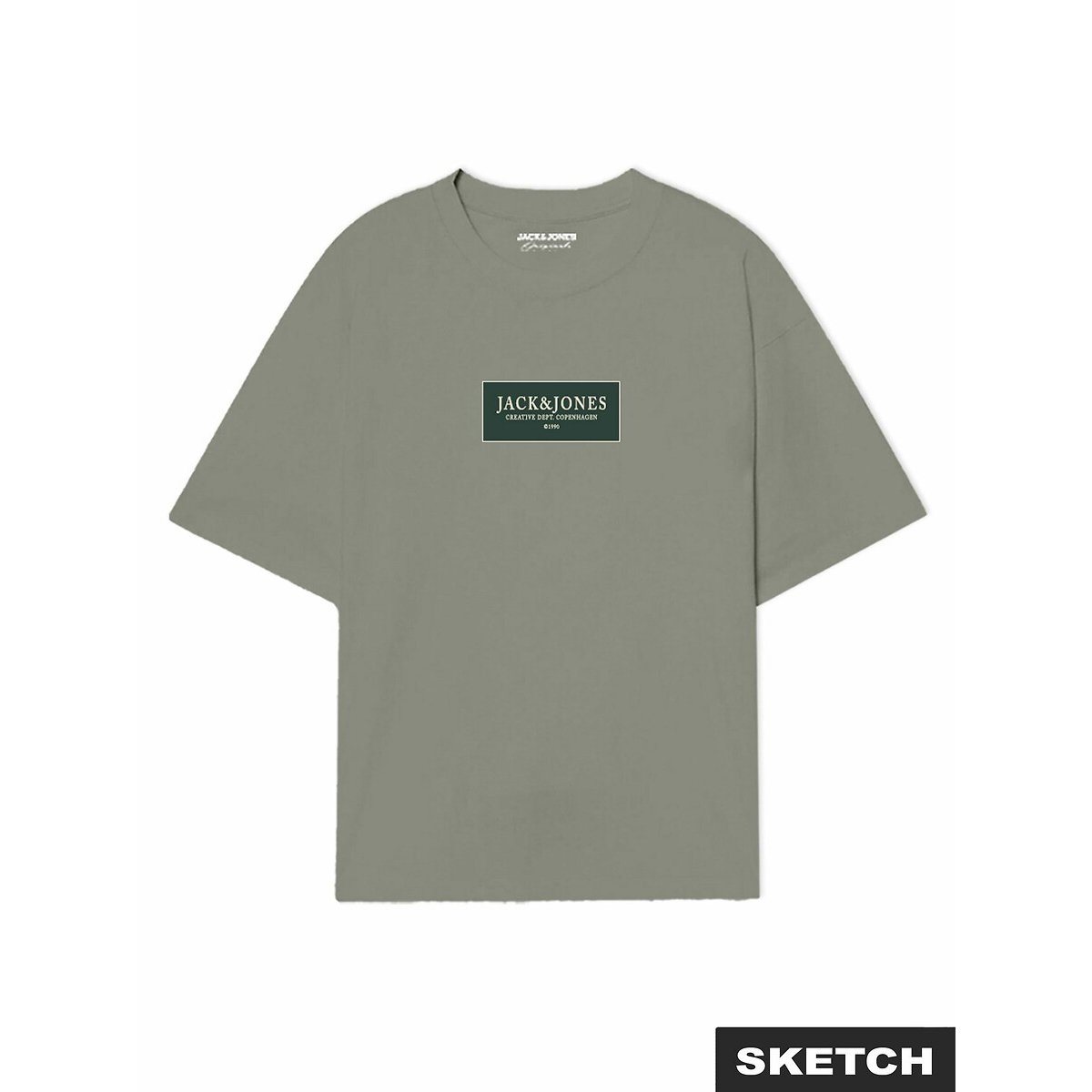 T-shirt manches courtes à logo vert, JACK & JONES