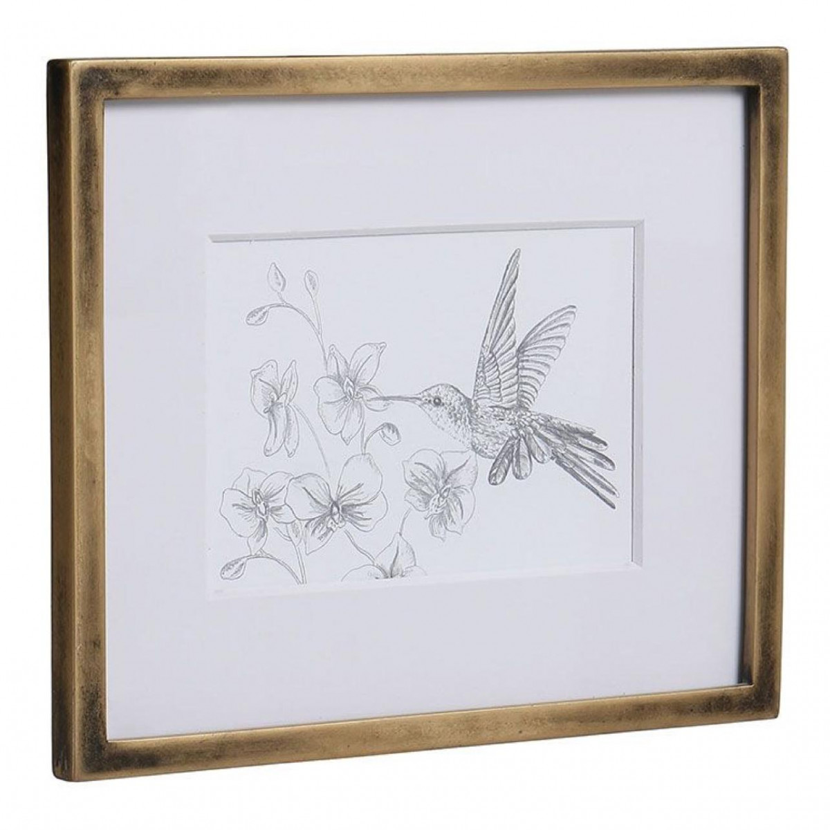 Cadre oiseaux crayonnés (set de 3) - CHARME or, INTERIOR'S