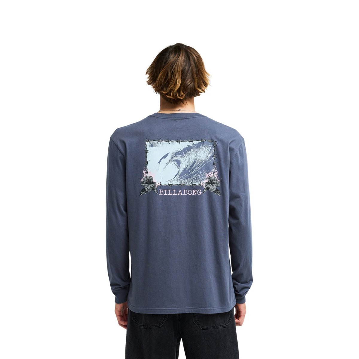 T shirt manches longues RETRO POSTER noir ombre blue, BILLABONG