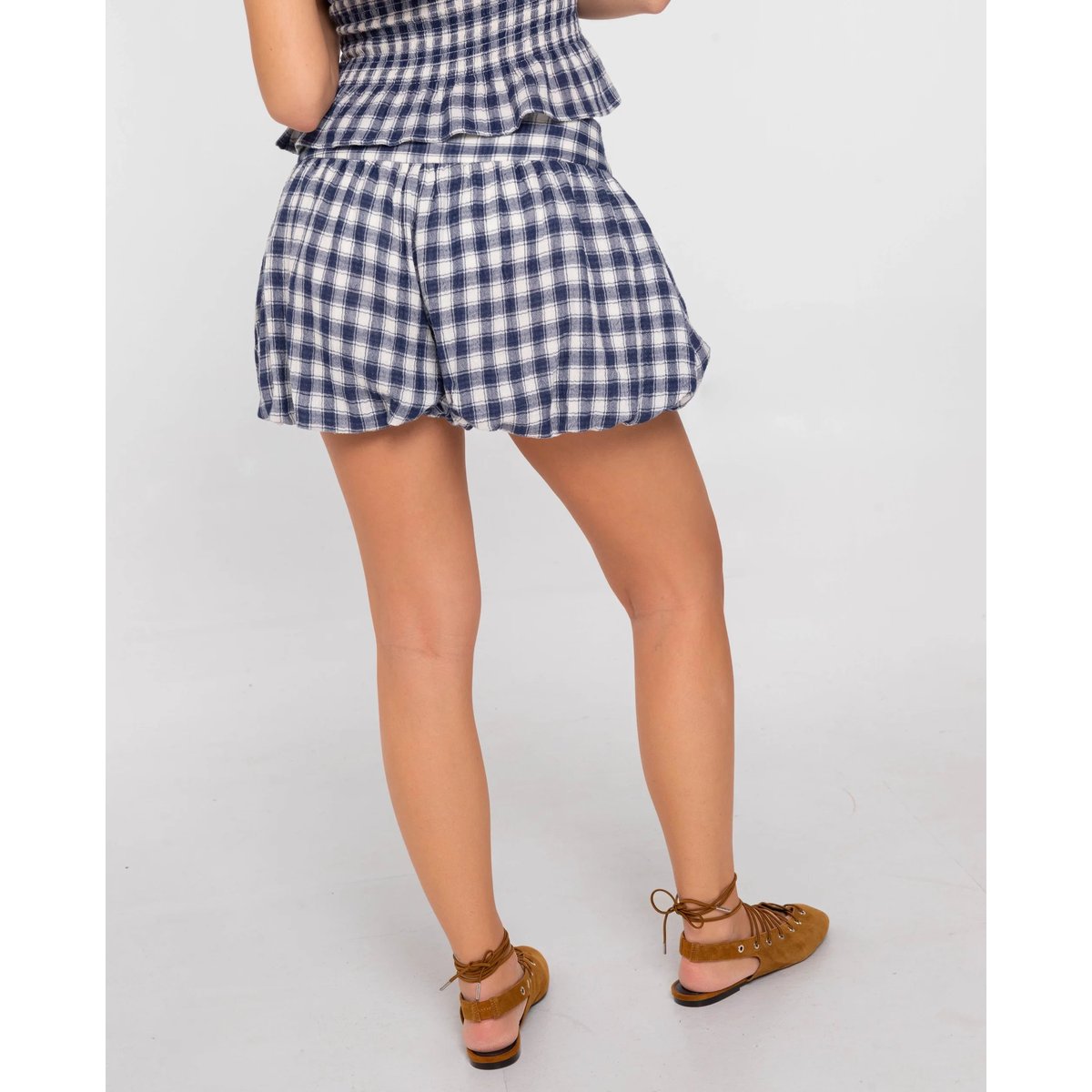 Short bouffant à carreaux multicolore, THE-ARE