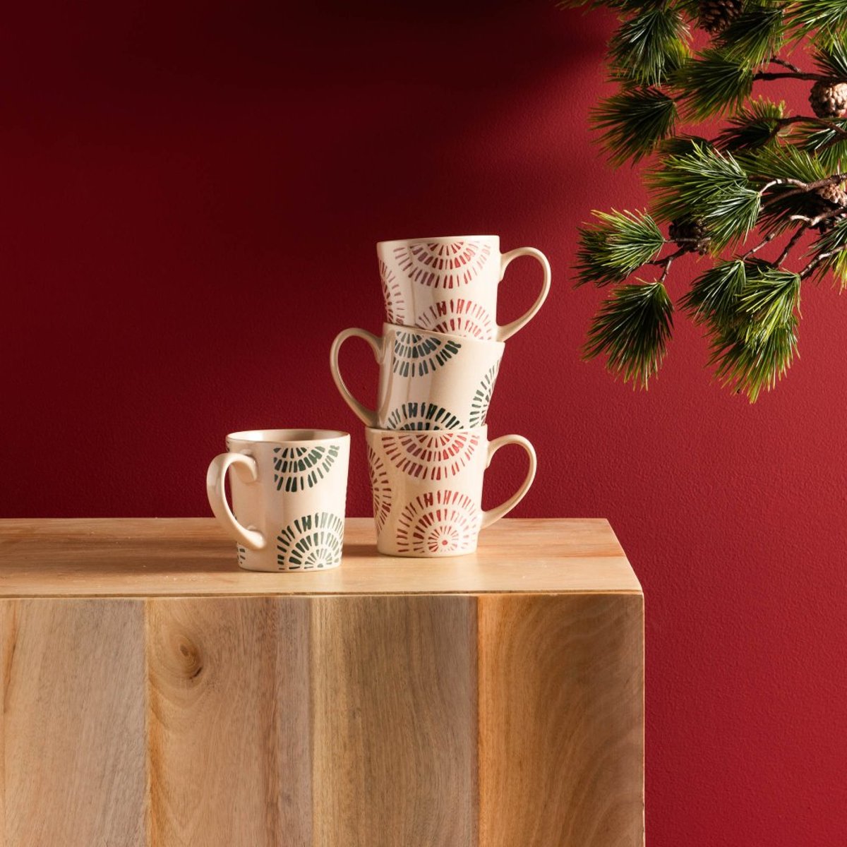 Coffret de 4 mugs Amani 40 cl - AMANI blanc, TABLE PASSION