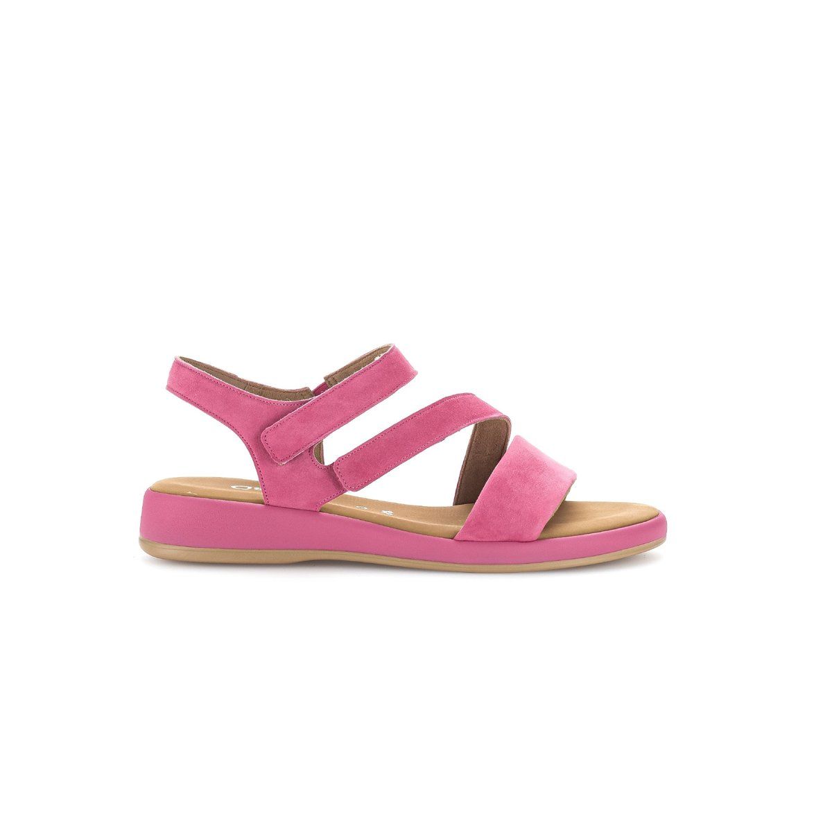 Sandales en à talon compensé rose velours, GABOR