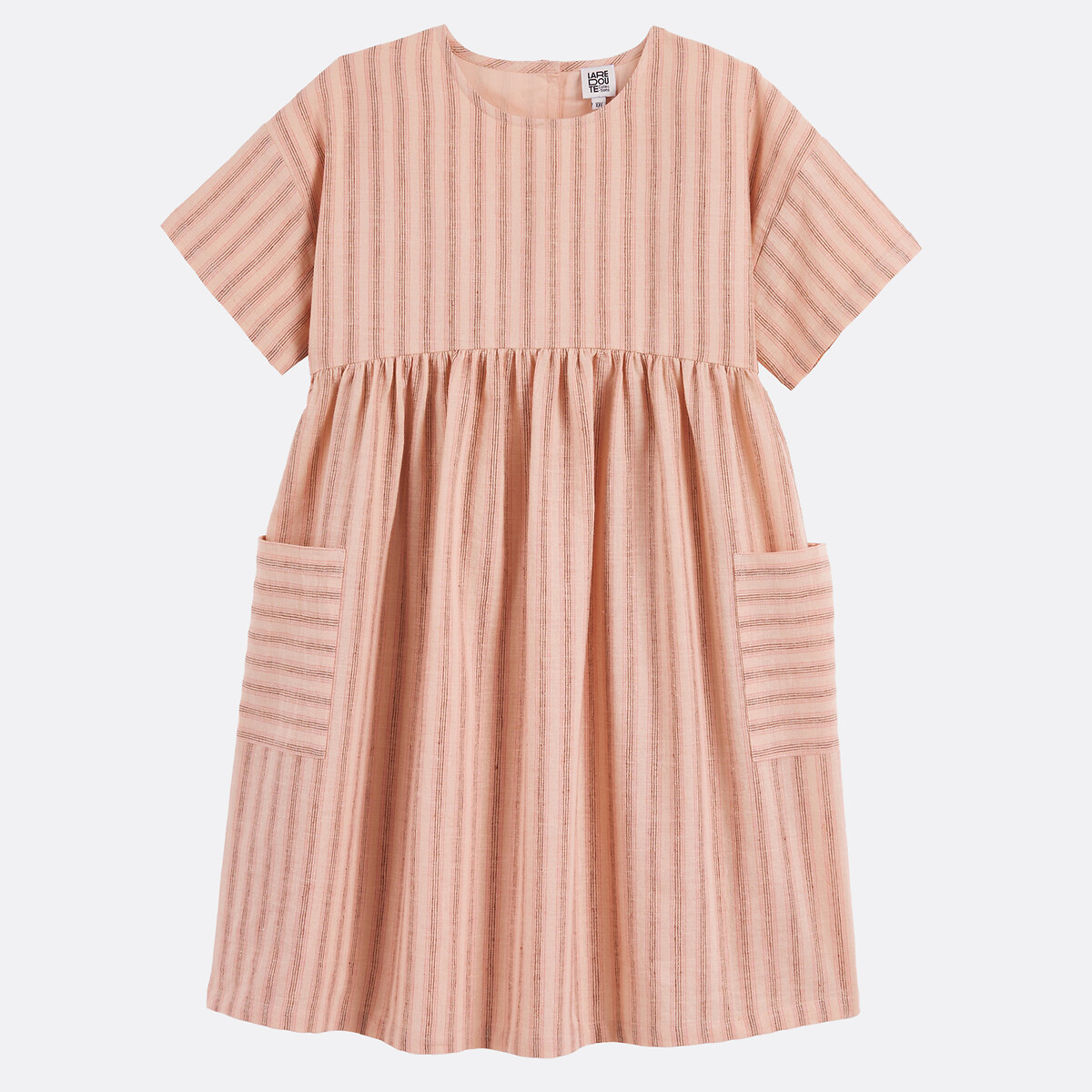Robe rayée manches courtes, en coton rayé, LA REDOUTE COLLECTIONS
