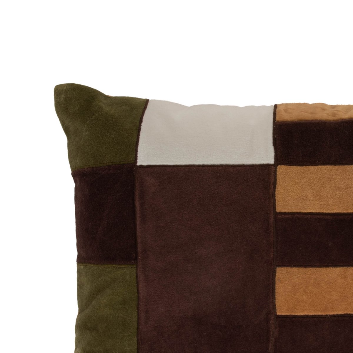 Coussin graphique Eliot vert/camel 40x60 cm - ELIOT marron, AMADEUS