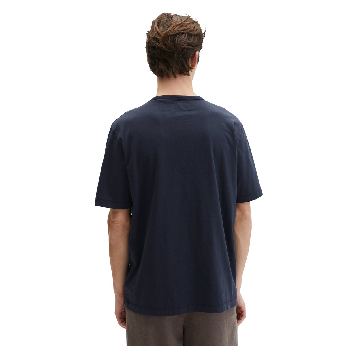 T-shirt DfC Henley regular en jersey slub doux bleu foncé, MARC O'POLO