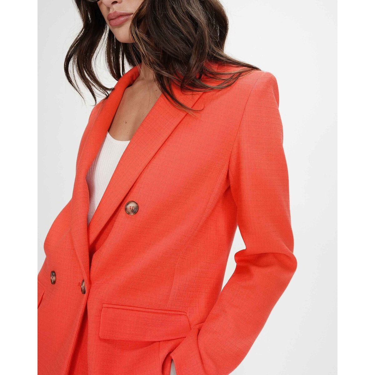 Gekruiste blazer PARFAITE rood oranje, GRACE & MILA