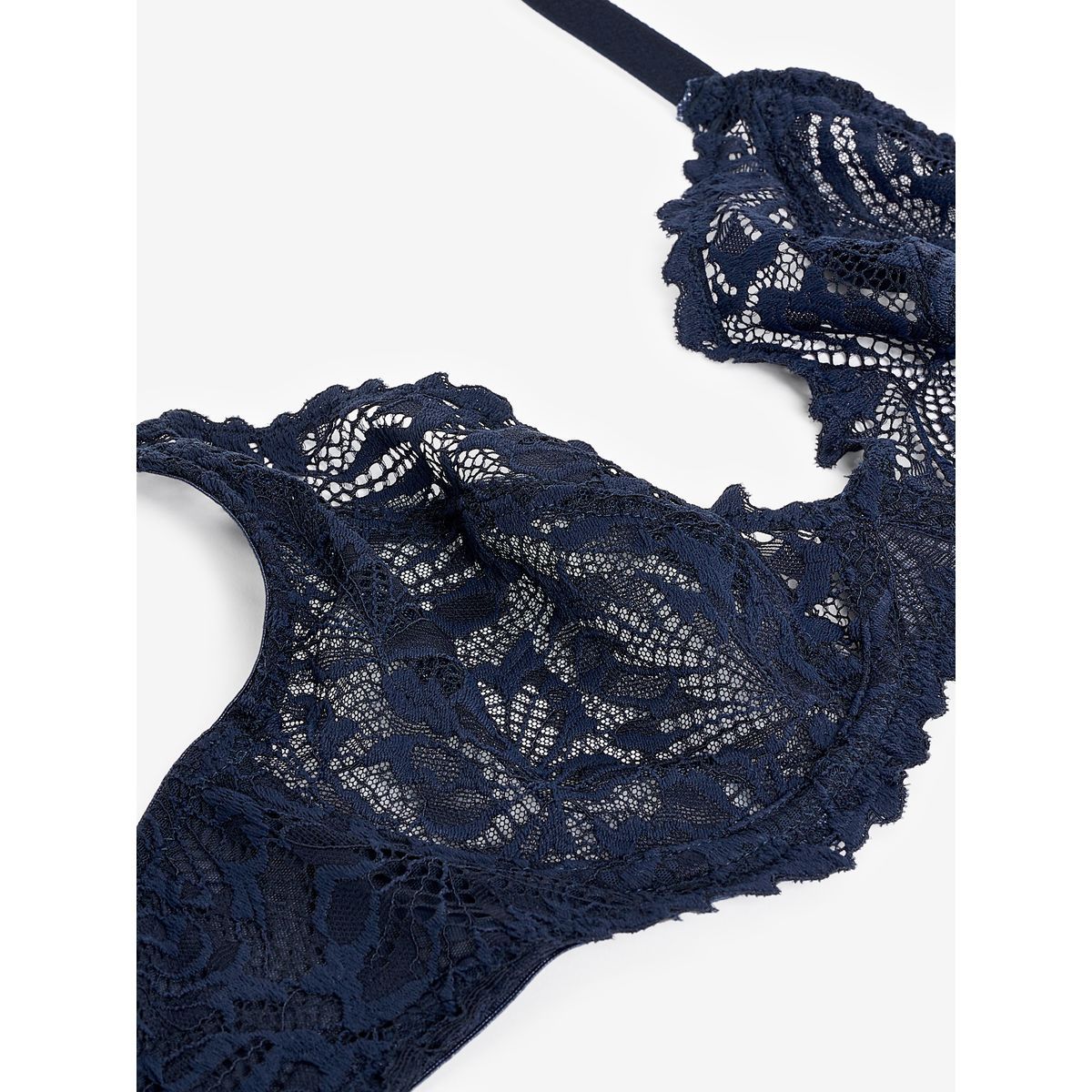 Soutien-gorge non rembourré plongeant bleu marine, NEXT