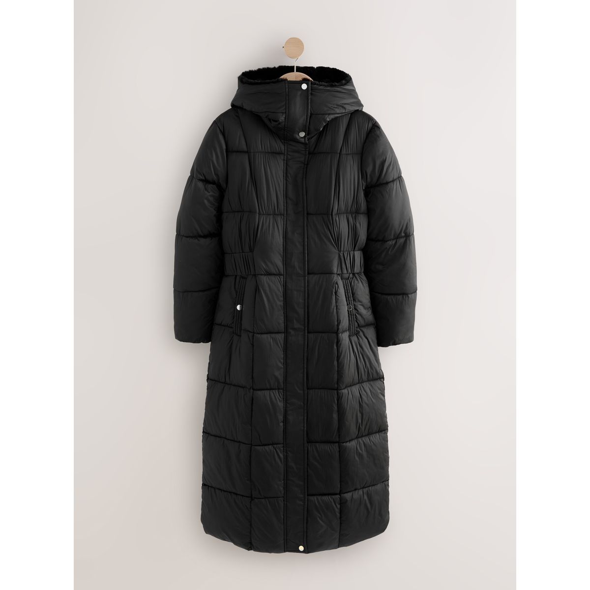 Manteau matelassé long imperméable noir, NEXT