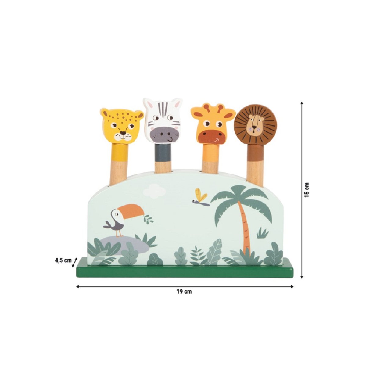 Pop-up animaux sauteurs Safari vert, SMALL FOOT COMPANY