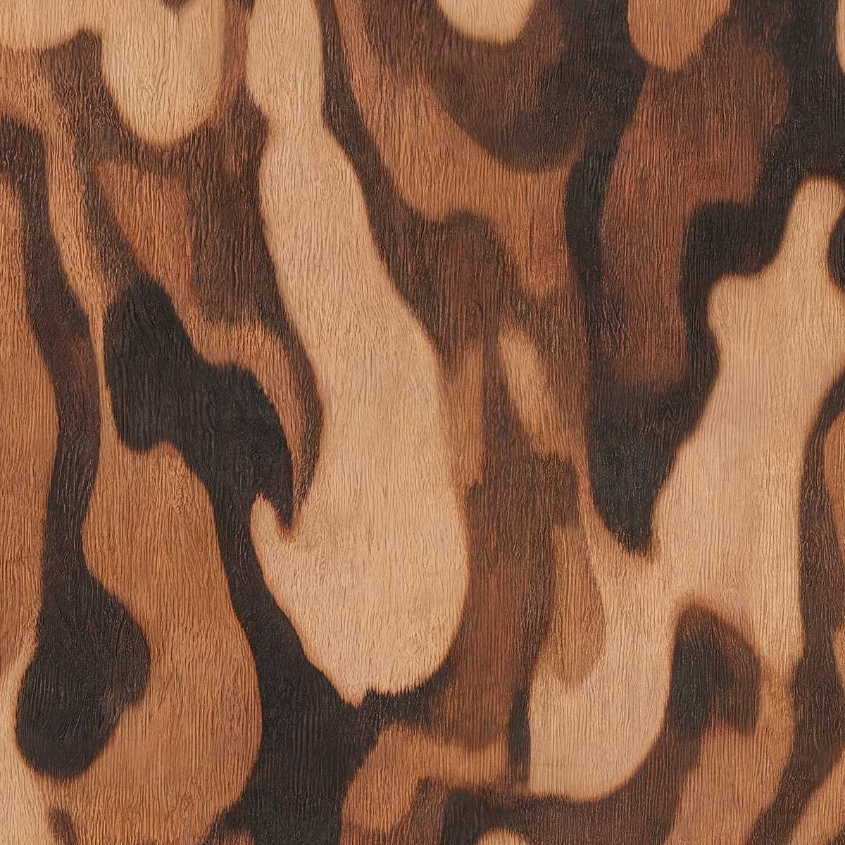 Papier peint Bois Précieux Terracotta marron, HEXOA