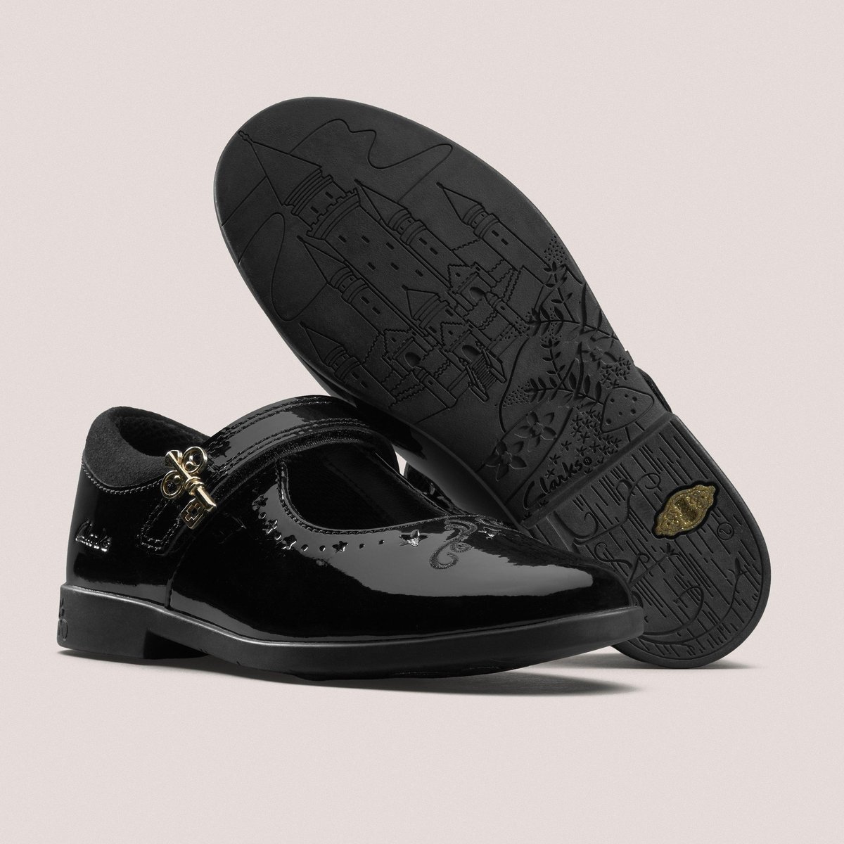 Ballerines Brevet Coupe Large LOCK MAGIC K noir, CLARKS