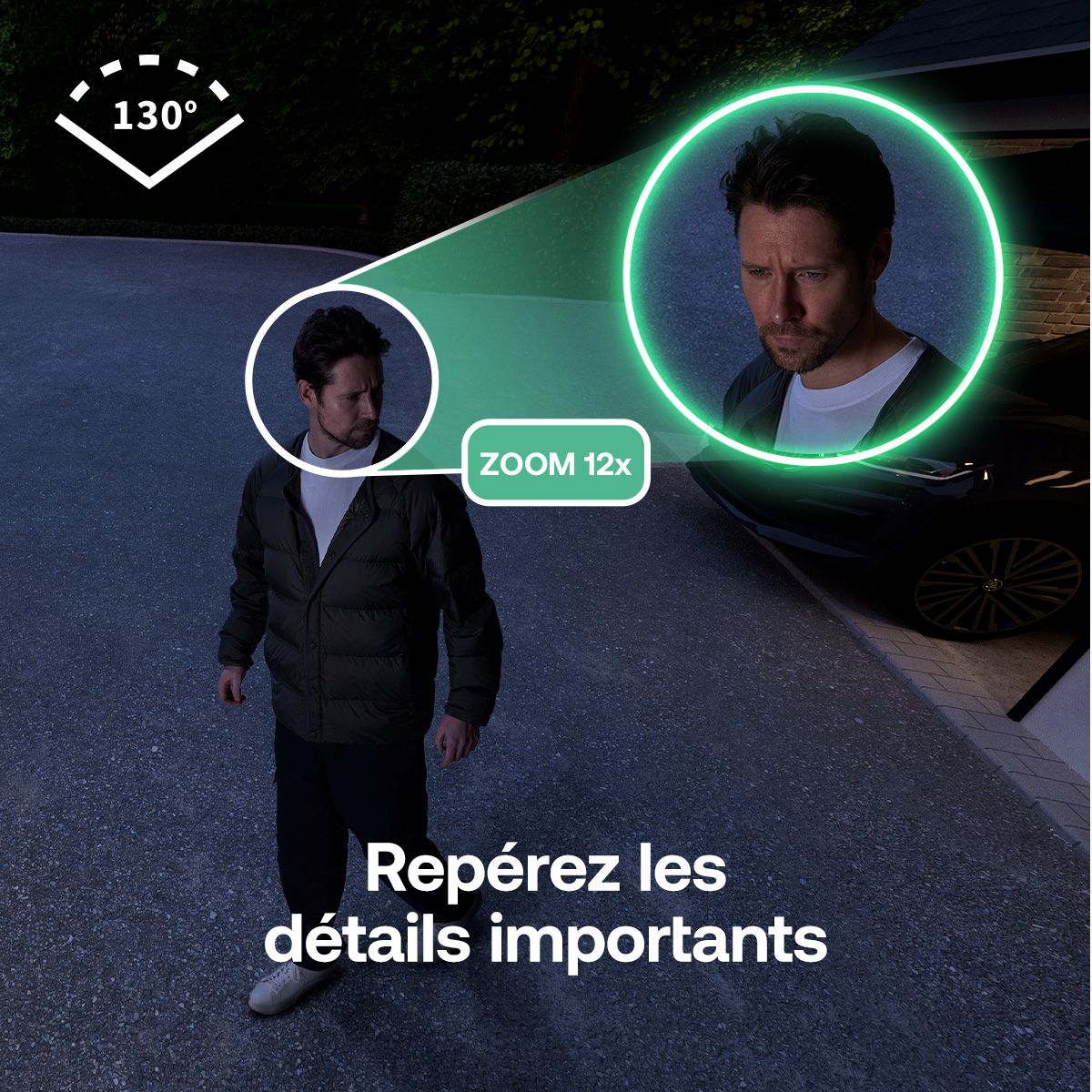 Caméra de surveillance 2 caméras Essential 3 2K + 1 floodlight couleur unique, ARLO
