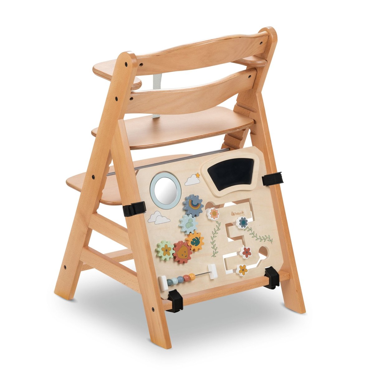 Chaise-haute Play Board en bois beige, HAUCK